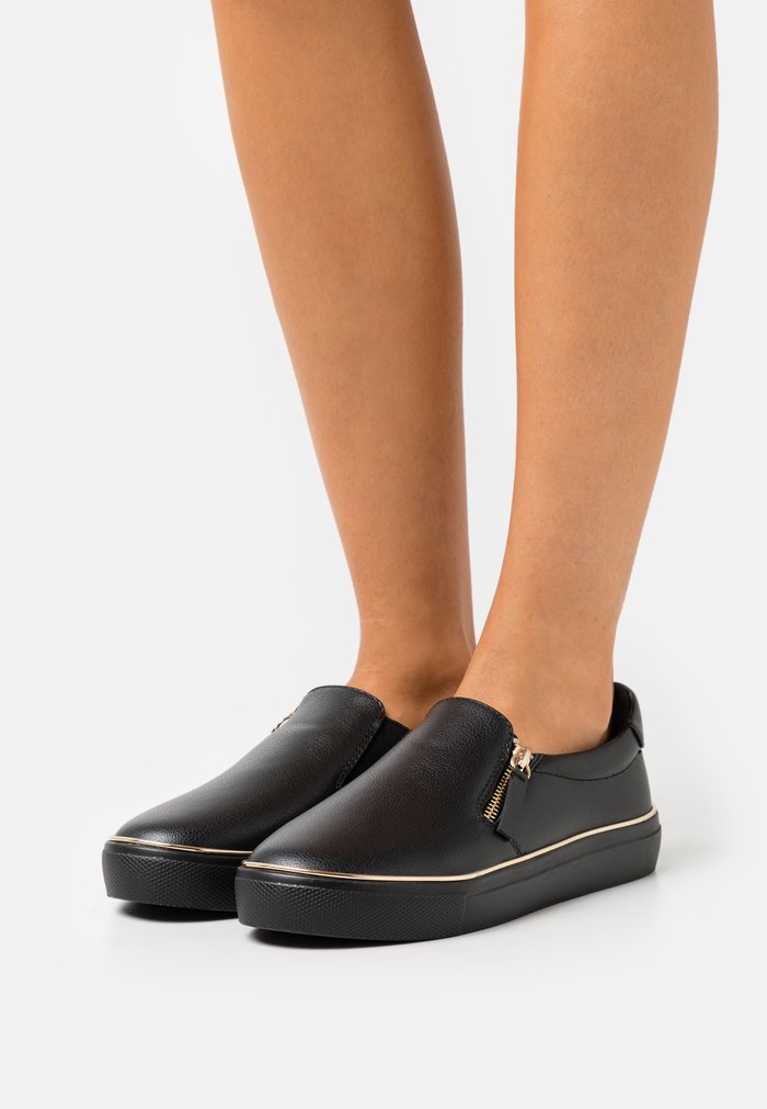 Slip ons Anna Field Plates Zip UP Noir Femme | SES-1570317